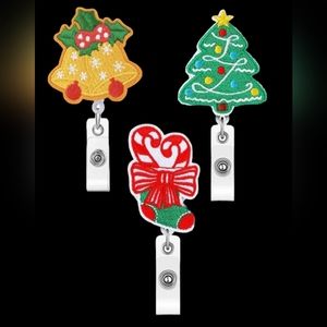 Cute Christmas Retractable Badge Holder (3Pack)